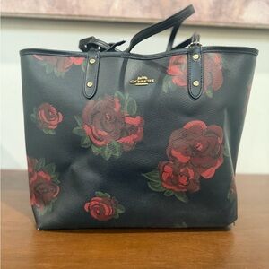 Coach Reversible City Tote With Jumbo Floral Print